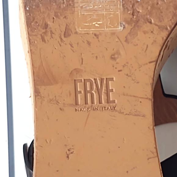 Frye Black Leather Alva Platform Sandals- Size 8 - Picture 8 of 11